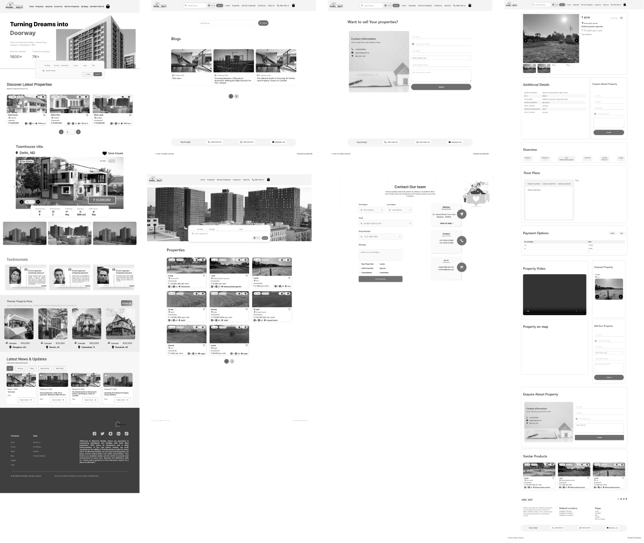 Hi-fi Desktop Wireframes